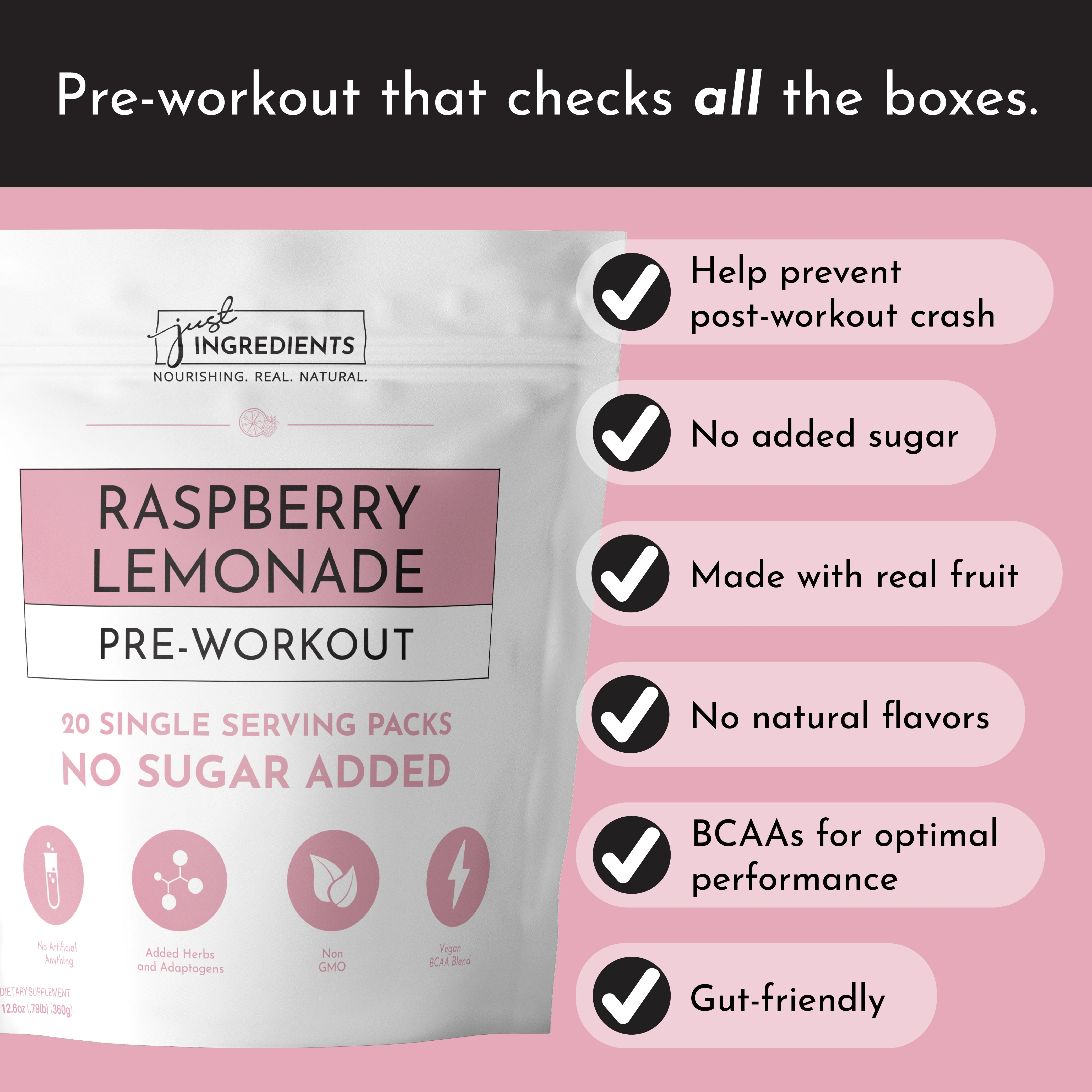 Raspberry Lemonade Pre-Workout Single Serving Packs (20) - Image 6