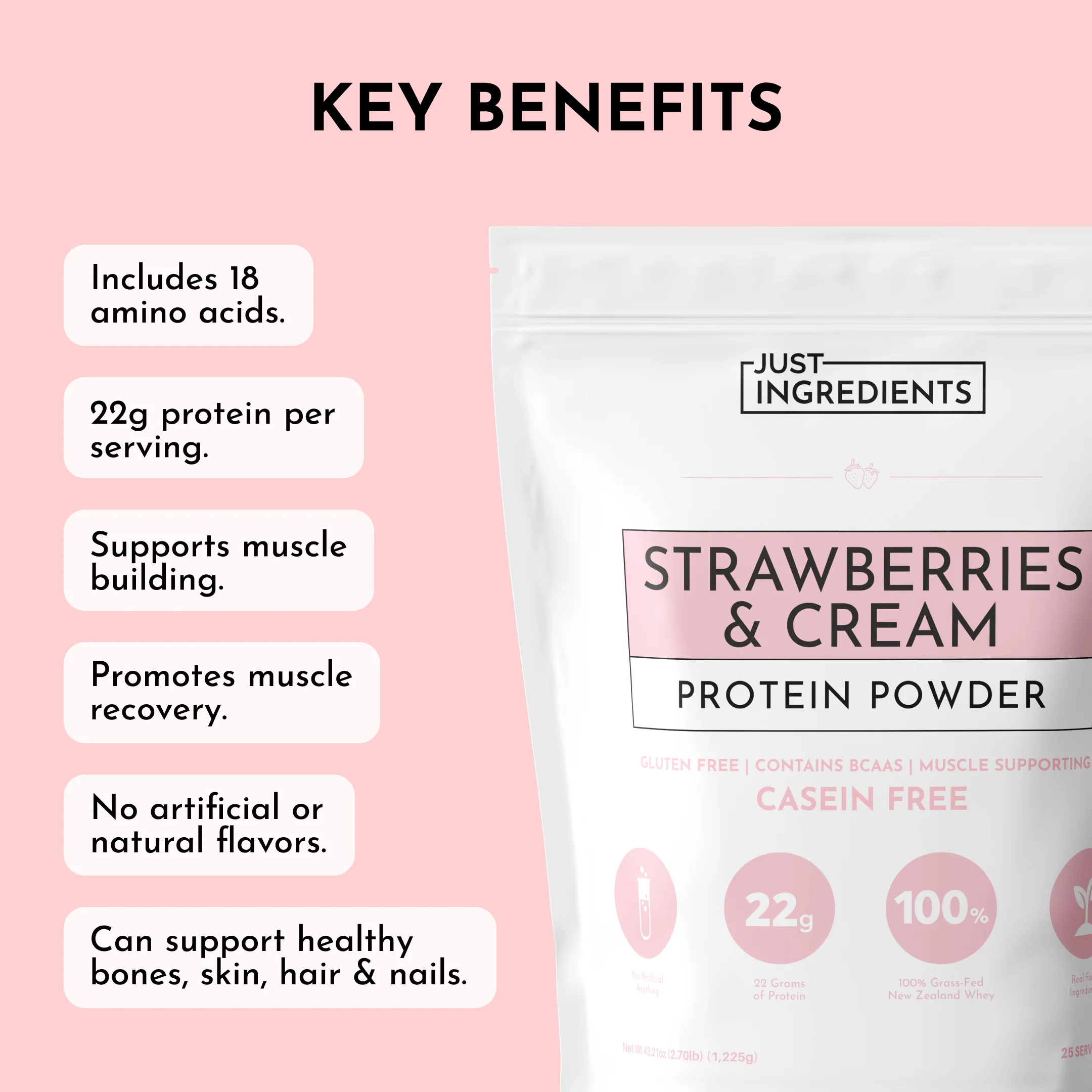 Strawberries & Cream Protein Powder - Image 8