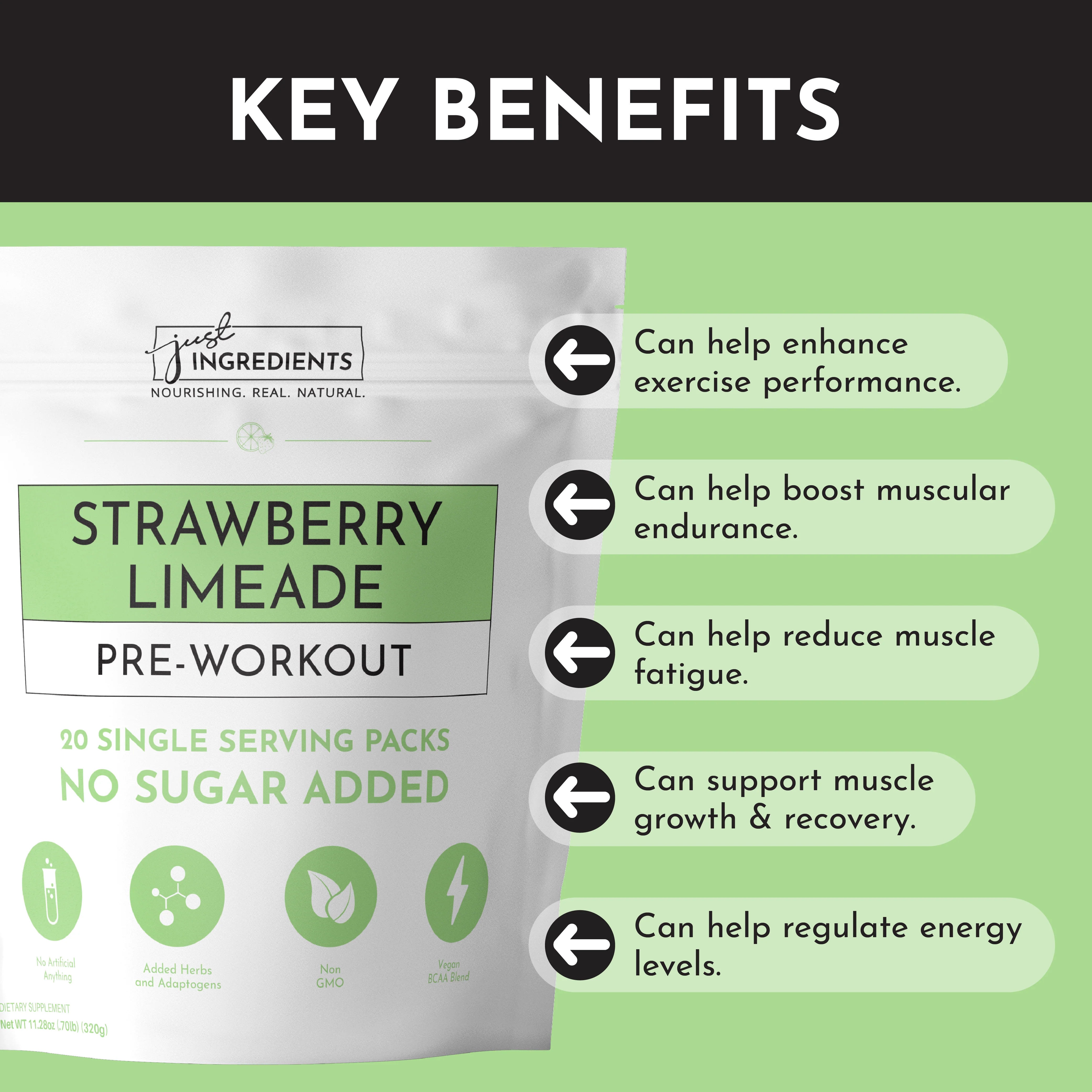 Strawberry Limeade Pre-Workout Single Serving Packs (20) - Image 8