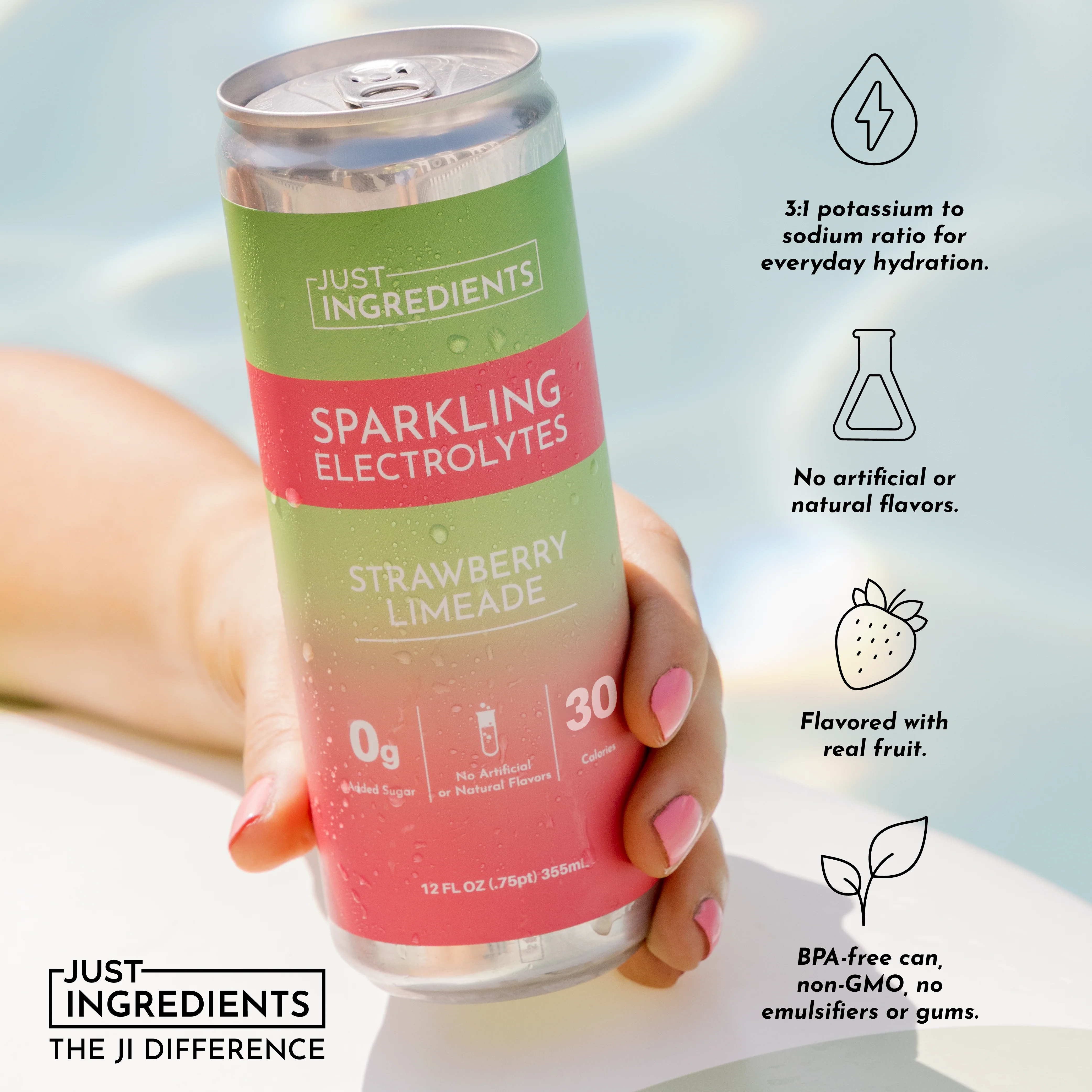 Strawberry Limeade Sparkling Electrolytes (8 pack) - Image 3